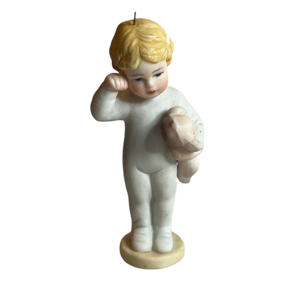 VTG Balliol Two Sleepy Heads H1807 Figurine Child With Teddy Bear Collectible
